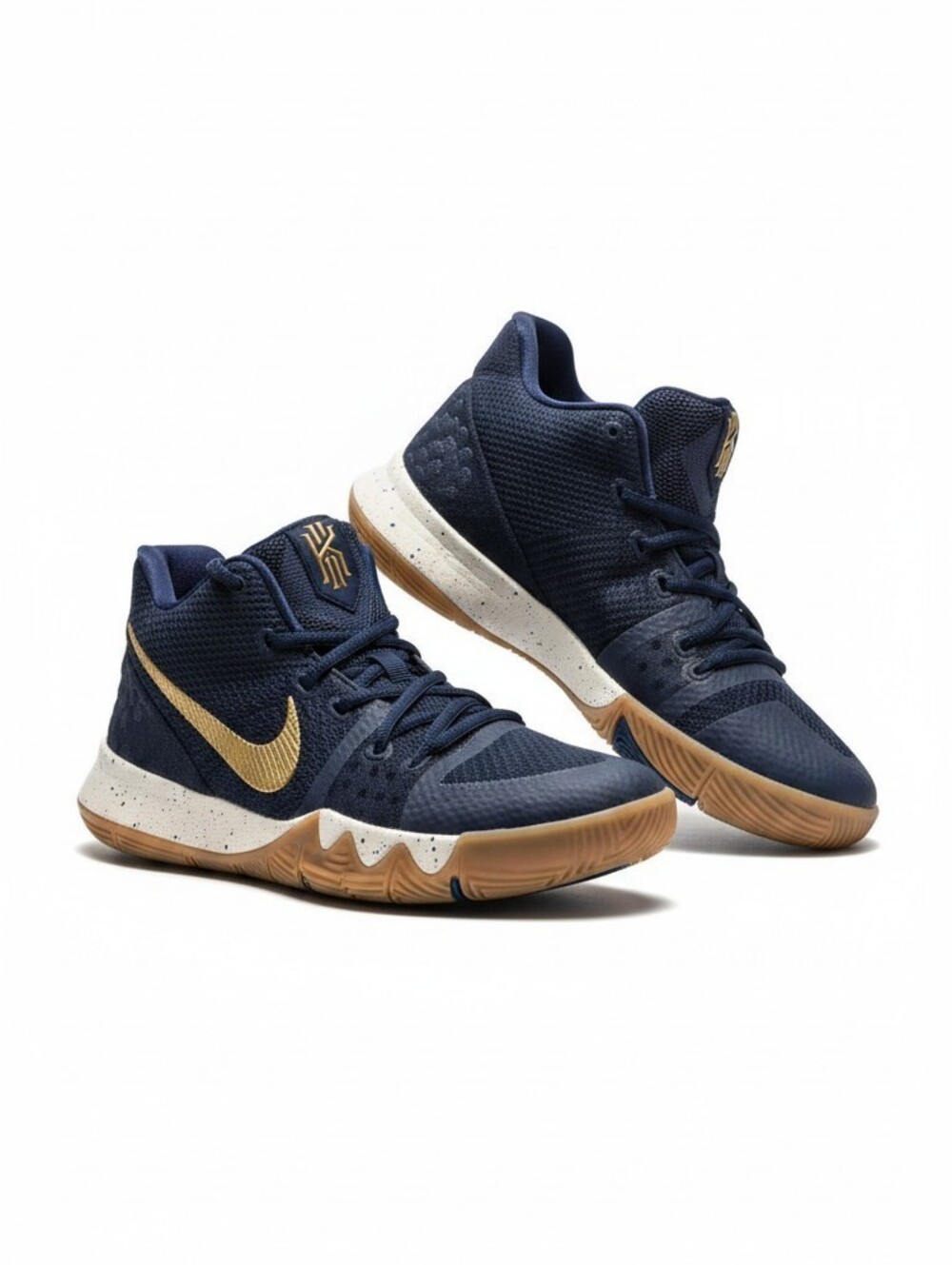 Nike Kyrie 3 Unisex Kids  Basketball Shoes Blue/Gold/White Lace-Up Mid Top US 6